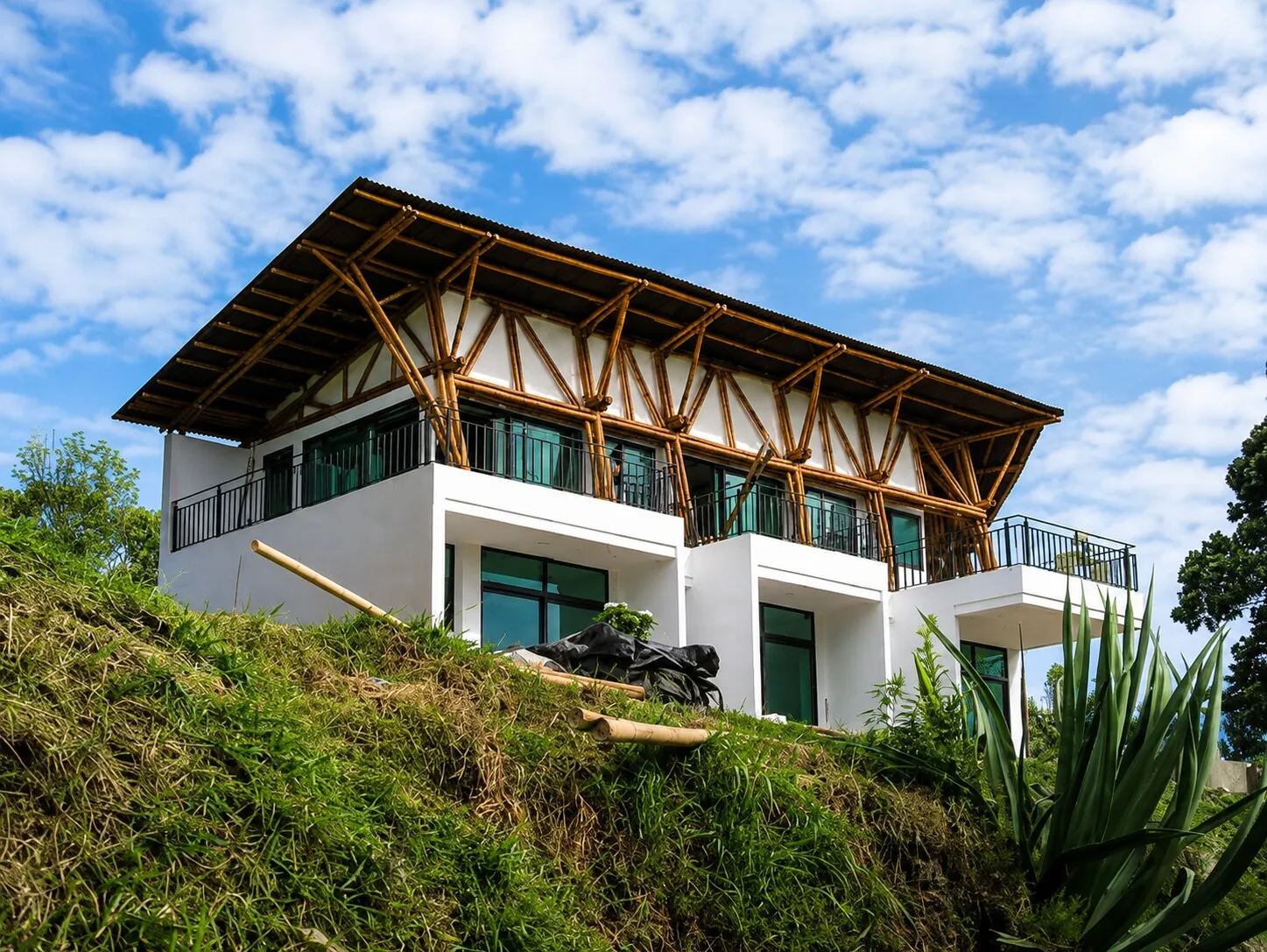 Casa Anolaima — obra en guadua